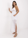 Rochie maxi albă cu dantelă