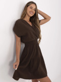 Rochie de vară evazată în culoare maro închis