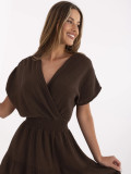 Rochie de vară evazată în culoare maro închis