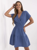 Rochie albastră evazată