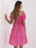 Rochie de vară evazată în roz închis