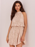 Rochie mini bej evazată