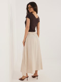 Fustă midi bej cu cordon