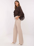 Pantaloni bej eleganți, largi, din bumbac