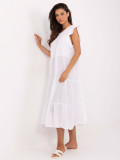 Rochie albă oversize cu volan