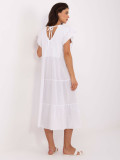 Rochie albă oversize cu volan