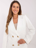 Sacou elegant alb cu căptușeală și buzunare