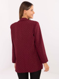 Sacou elegant bordo cu aplicație și căptușeală
