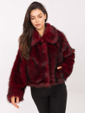 Jachetă elegantă bordo de iarnă