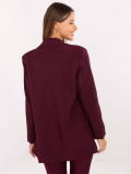 Sacou elegant bordo cu căptușeală și broșă