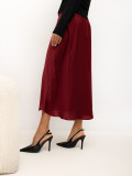 Fustă midi elegantă bordo