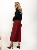 Fustă midi elegantă bordo