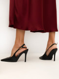 Fustă midi elegantă bordo