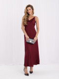 Rochie midi bordo cu bretele reglabile