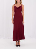 Rochie midi bordo cu bretele reglabile
