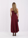 Rochie midi bordo cu bretele reglabile