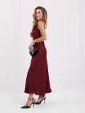 Rochie midi bordo cu bretele reglabile