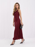 Rochie midi bordo cu bretele reglabile