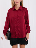 Cămașă elegantă bordo cu aplicație