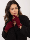 Mănuși elegante bordeaux cu fundiță