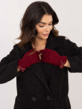 Mănuși elegante bordeaux cu fundiță
