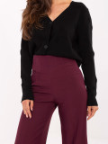 Pantaloni eleganți largi în culoare bordo