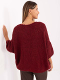 Pulover elegant bordeaux cu mâneci 3/4