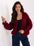Cardigan bordo cu volan