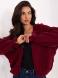 Cardigan bordo cu volan