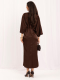 Rochie midi asimetrică maro