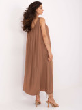 Rochie oversize maro cu decolteu în V