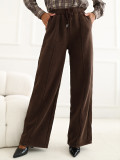 Pantaloni de trening maro cu croială largă și talie înaltă