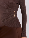 Pulover elegant maro cu decolteu petrecut