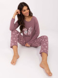 Pijamă damă cu mânecă lungă, roz închis
