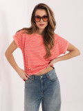 Tricou portocaliu cu dungi și mânecă scurtă