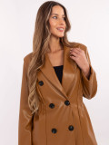 Sacou camel elegant cu căptușeală și închidere dublă