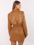 Sacou camel elegant cu căptușeală și închidere dublă