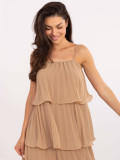 Rochie elegantă de cocktail în culoarea camel