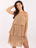 Rochie elegantă de cocktail în culoarea camel
