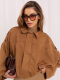 Geacă bomber camel de tranziție cu guler