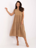 Rochie oversize maro cu volan