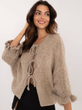 Pulover bej elegant cu mâneci 3/4