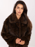 Jachetă elegantă de iarnă în culoare maro închis