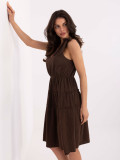 Rochie de vară evazată în culoare maro închis
