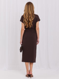 Rochie midi maro cu curea