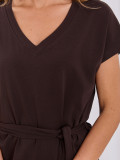 Rochie midi maro cu curea
