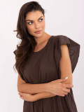 Rochie midi oversize în culoare maro închis