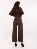 Pantaloni eleganți maro cu talie înaltă