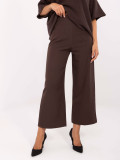 Pantaloni eleganți maro cu talie înaltă