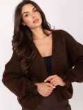 Cardigan maro cu volan